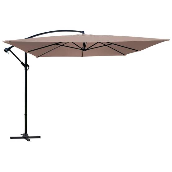 Oviala - Parasol déporté 3x3m acier taupe Genova - Oviala - Image 1