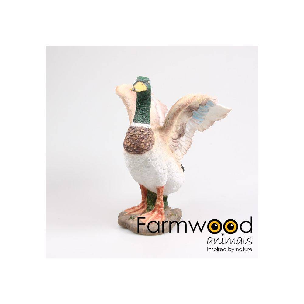 Farmwood Animals - Canard colvert en résine Ailes ouvertes - Image 2