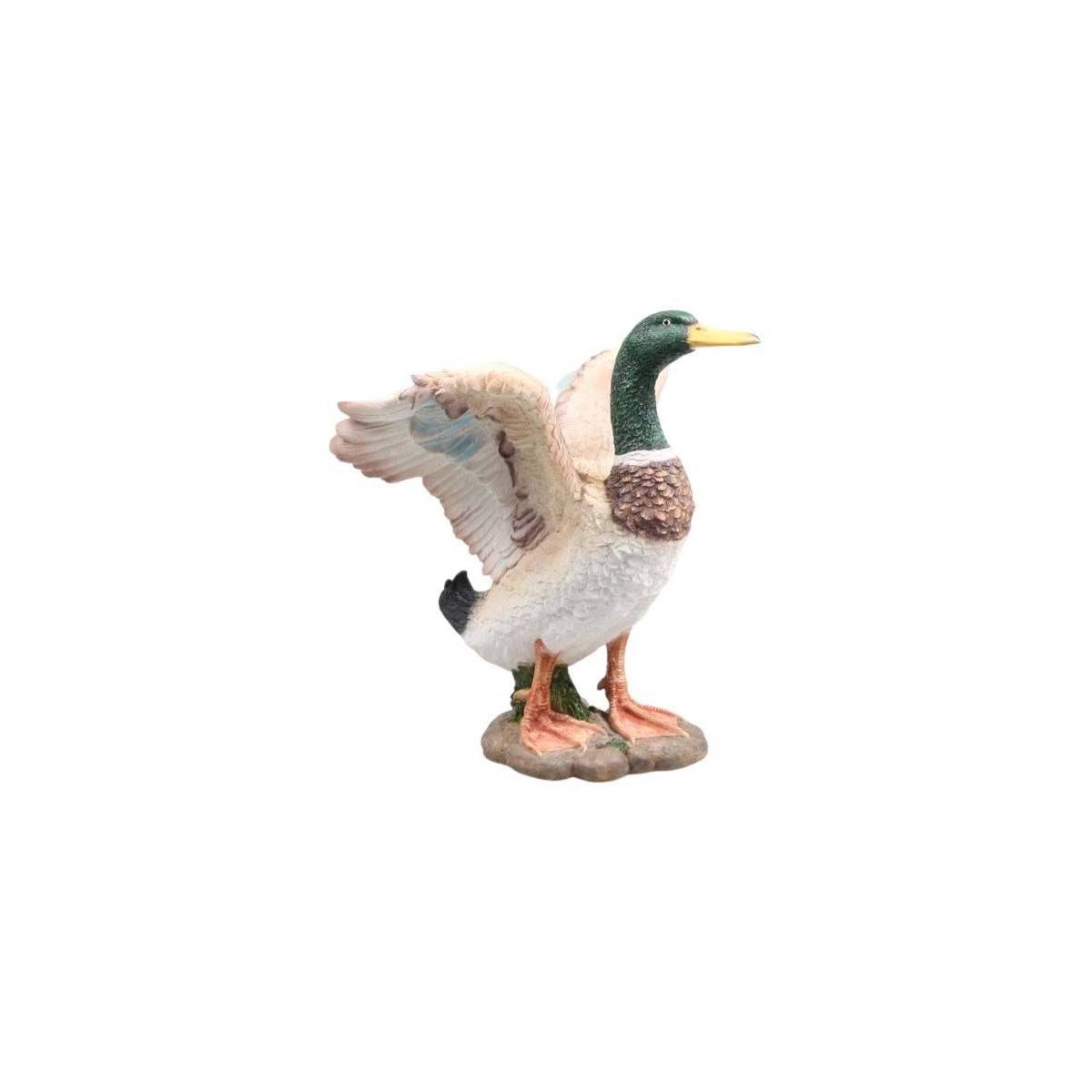 Farmwood Animals - Canard colvert en résine Ailes ouvertes - Image 1