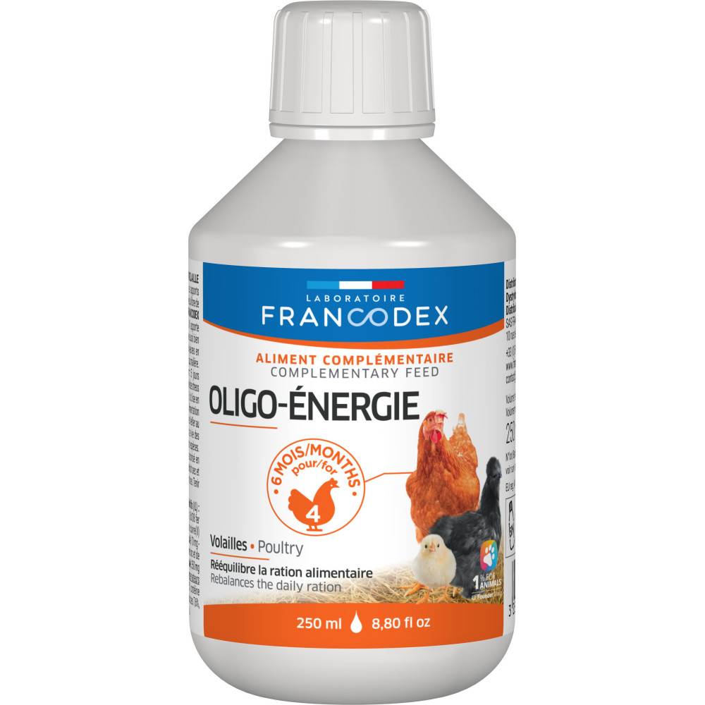 Francodex - Oligo- Énergie rééquilibre la ration alimentaire 250 ml  pour poules - Image 1