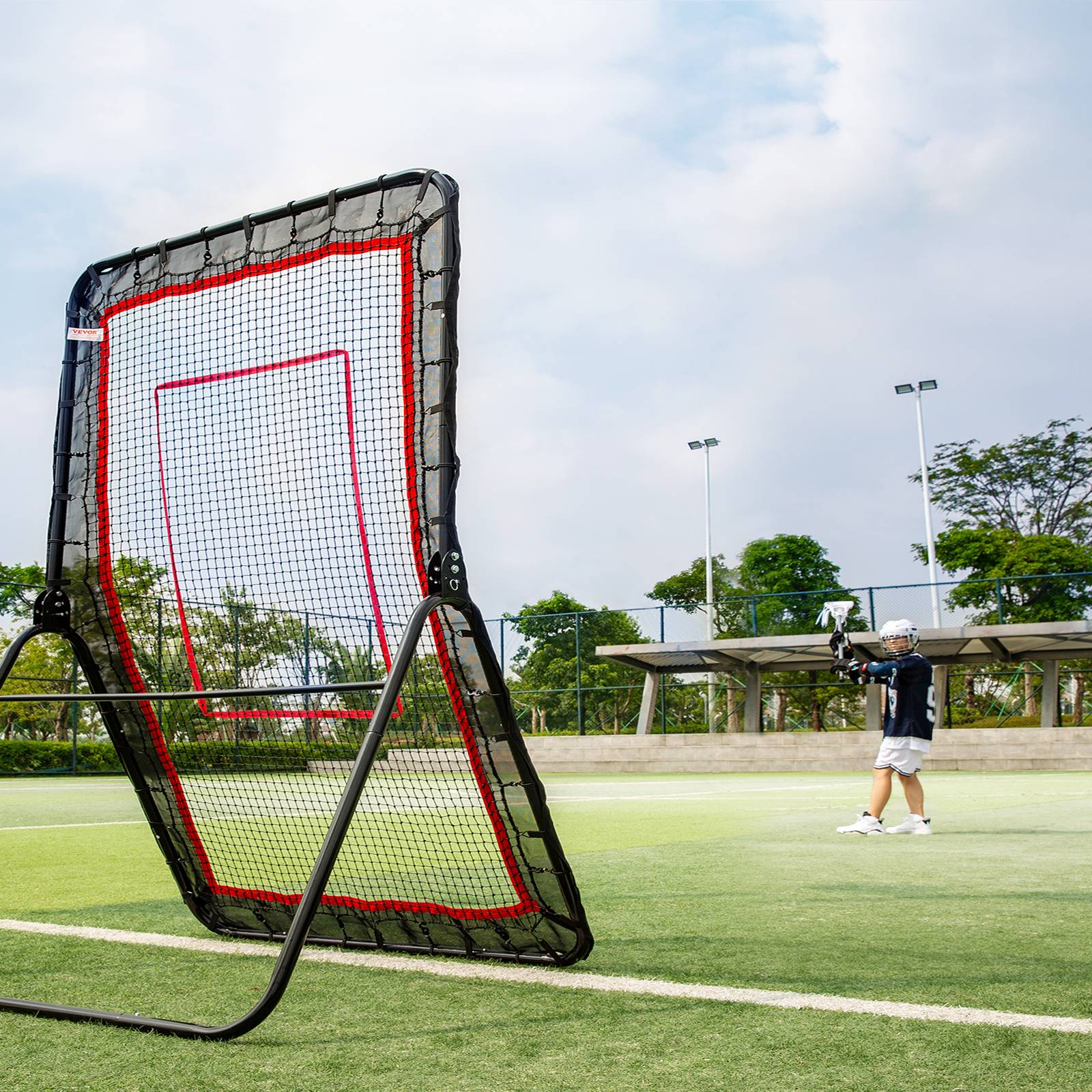 VEVOR Filet rebond 152x213cm, angle réglable, acier, haute élasticité, entraînement solo, football. - Image 8