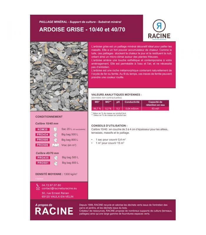 Paillage naturel ardoise grise 10-40 Big bag 500L - PRO434 - Image 2