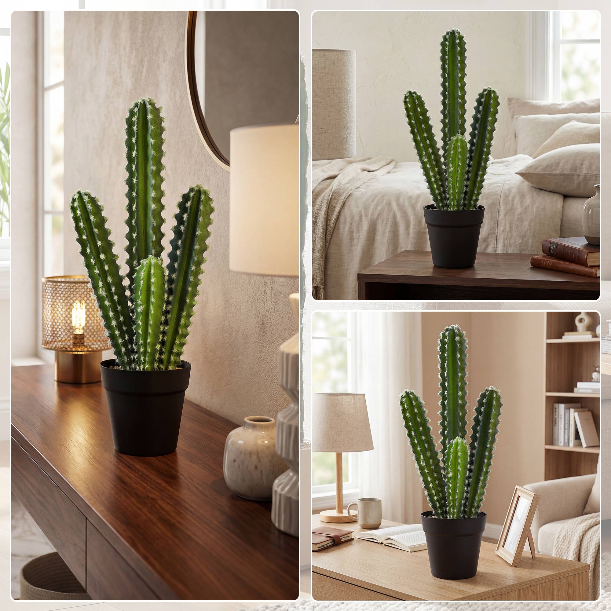 Plante artificielle cactus 53 cm, plantes artificielles en pot, maison, bureau - Image 8