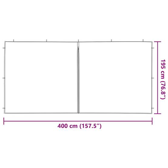Murs de tente de fête PE et acier anthracite 400 x 195 cm - PANGIVO - Image 6