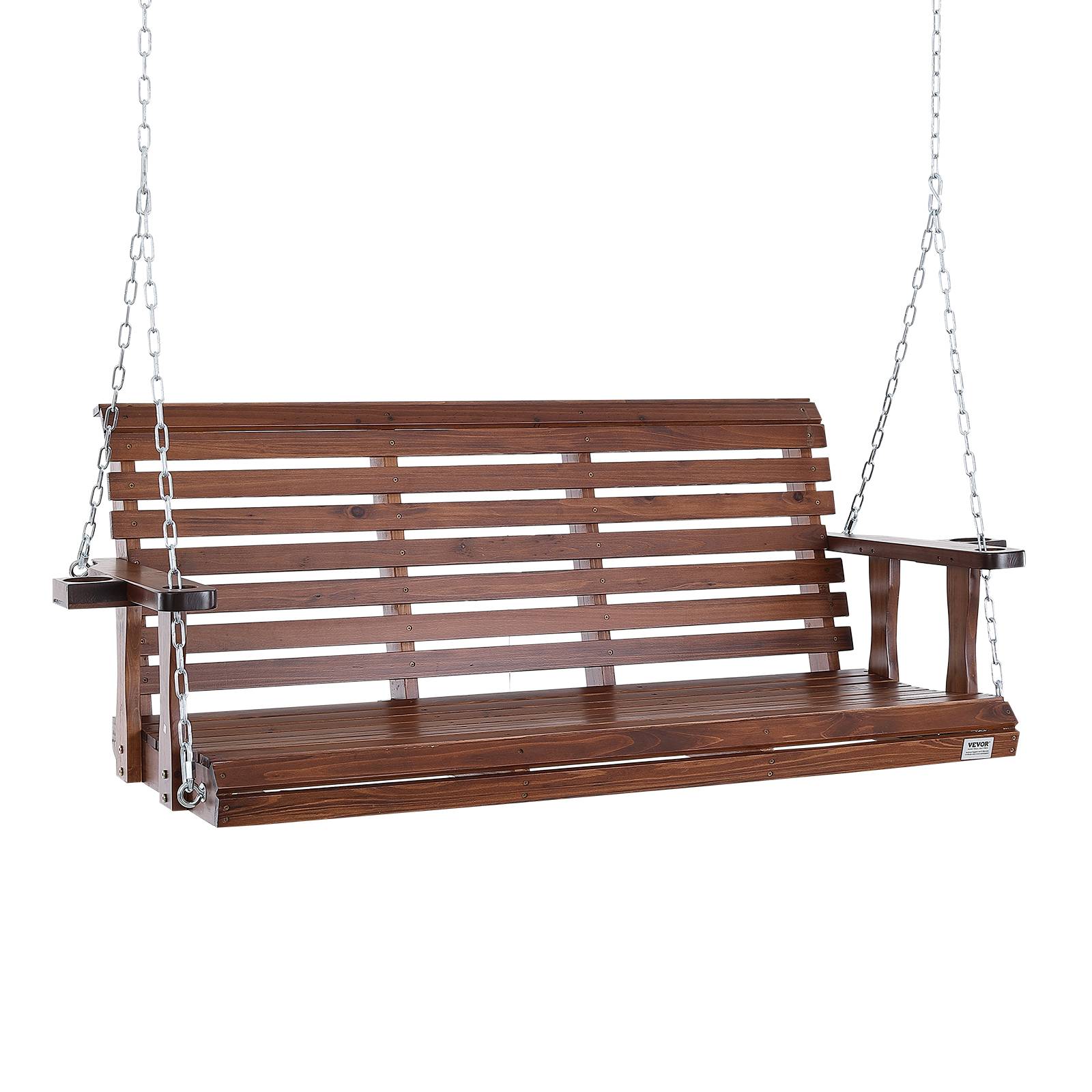 Vevor - VEVOR Balançoire porche bois 1702x710x600 mm, charge 400 kg. Chaines suspension, terrasse, marron. - Image 1
