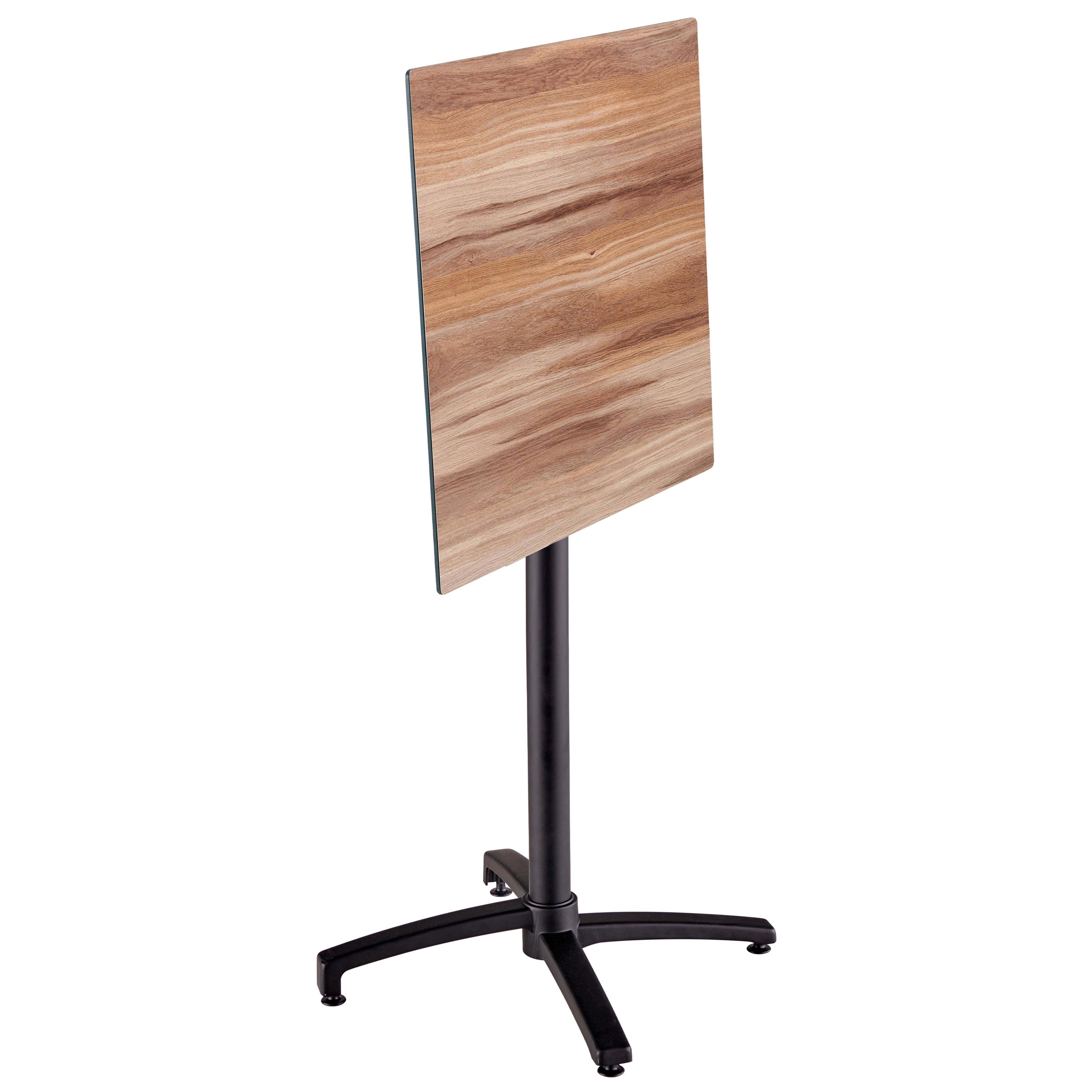 Oviala - Table haute de terrasse 60x60 cm inclinable stratifié chêne foncé Opéra - Oviala - Image 2
