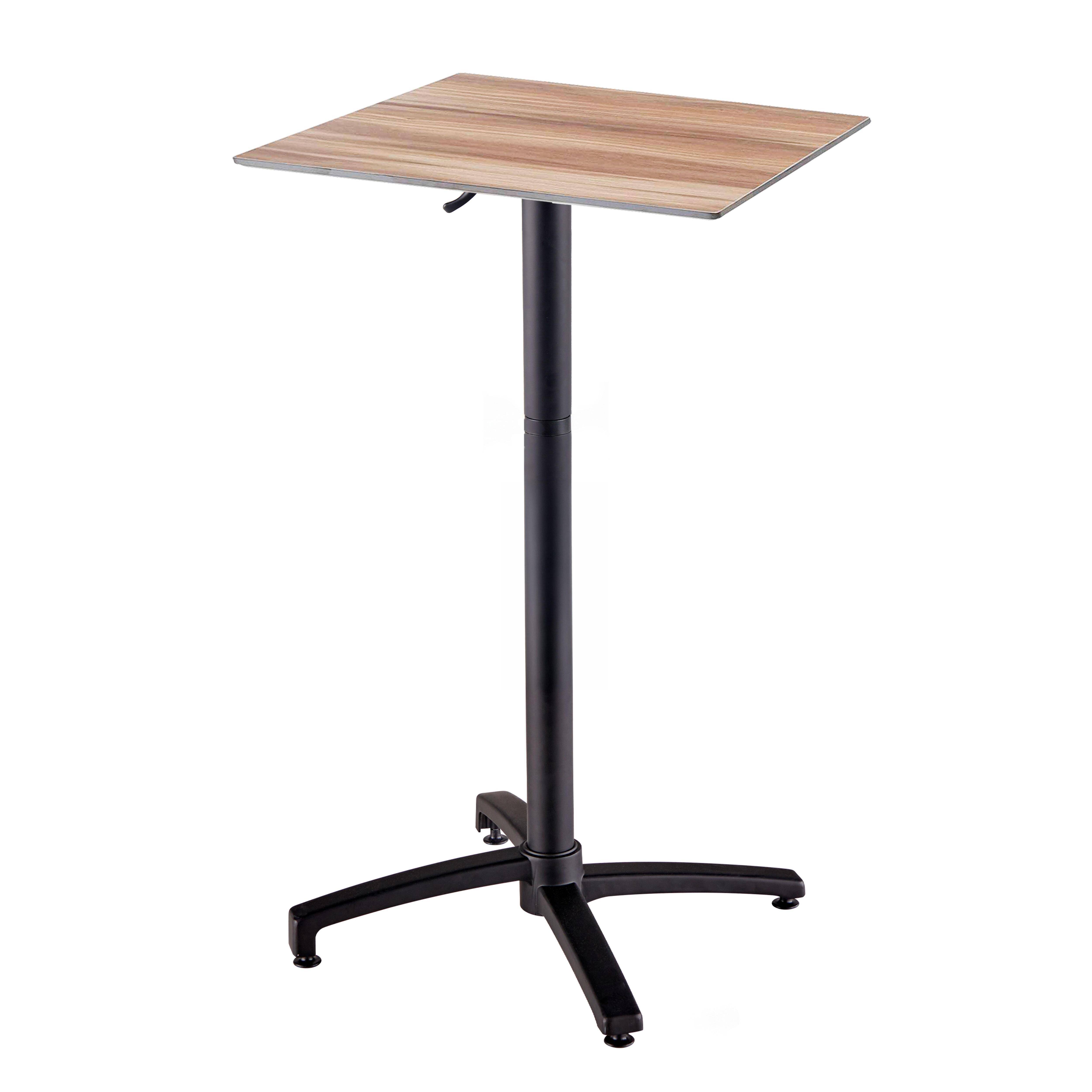 Oviala - Table haute de terrasse 60x60 cm inclinable stratifié chêne foncé Opéra - Oviala - Image 1