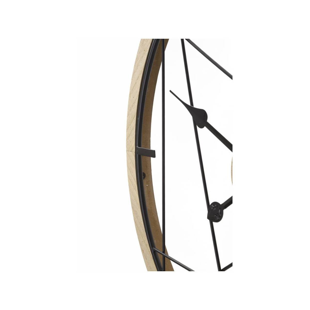 Paris Prix - Horloge Murale en Métal "Geometric" 60cm Naturel & Noir - Image 4