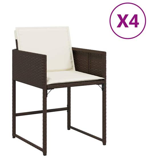 Chaise bois composite 4 places rotin marron 50,5 x 54 x 79 cm - Prolenta premium p3101.1 - Image 1