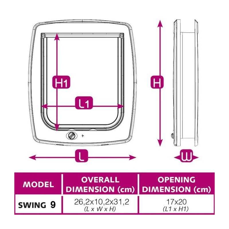 Ferplast - Ferplast Chatiere Plastique Swing - 26,2 X 10,2 X 31,2 Cm - Marron - Pour Grand Chat Et Petit Chien - Image 4