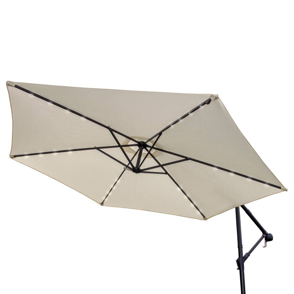 Monstershop - Parasol Crème 3m avec LED's Intégrés avec Base Ronde - Image 2
