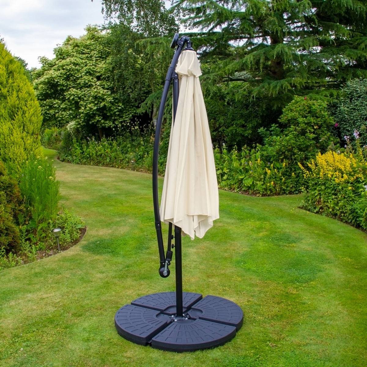 Monstershop - Parasol Crème 3m avec LED's Intégrés avec Base Ronde - Image 4