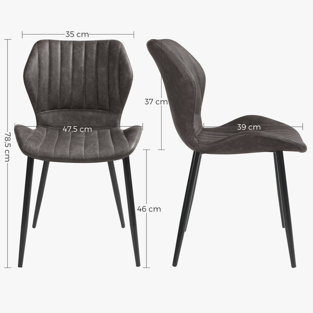 Lot de 2 Chaises PU gris - Image 7