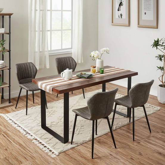 Lot de 2 Chaises PU gris - Image 2