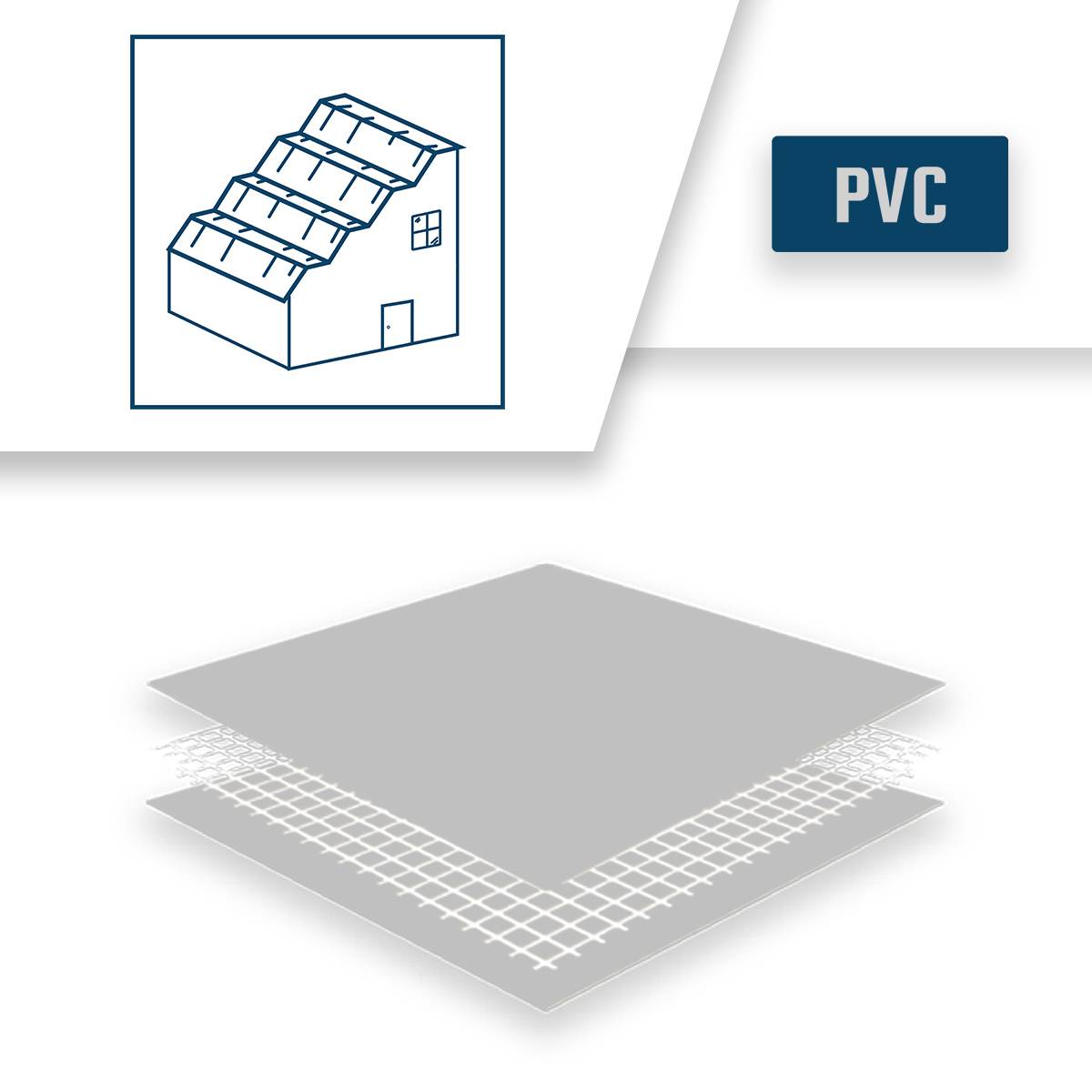 Bâche Toiture 10x12 m LP640TO Grise - Garantie 8 ans - Bâche d'étanchéité en PVC pour Couvreur et Charpentier TECPLAST - Image 4