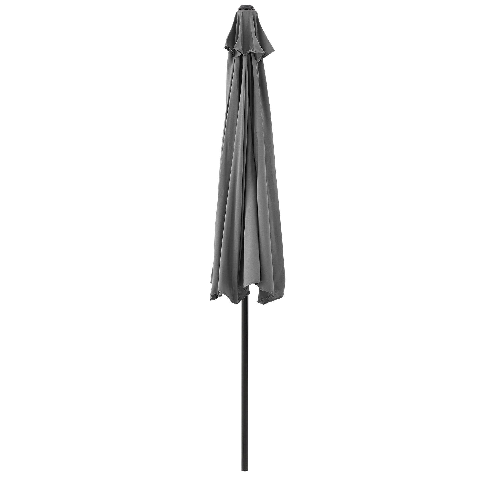 Helloshop26 - Demi parasol de terrasse balcon polyester 300 cm gris - Image 2