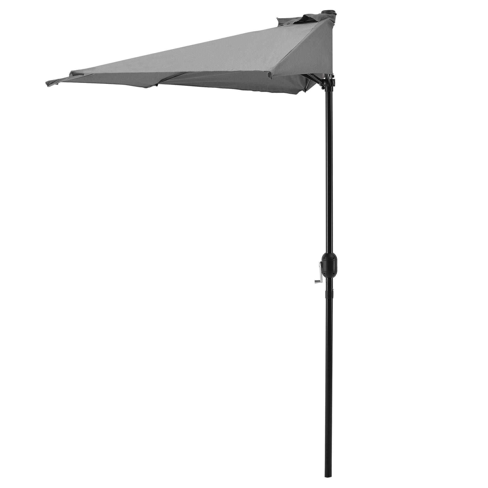 Helloshop26 - Demi parasol de terrasse balcon polyester 300 cm gris - Image 1