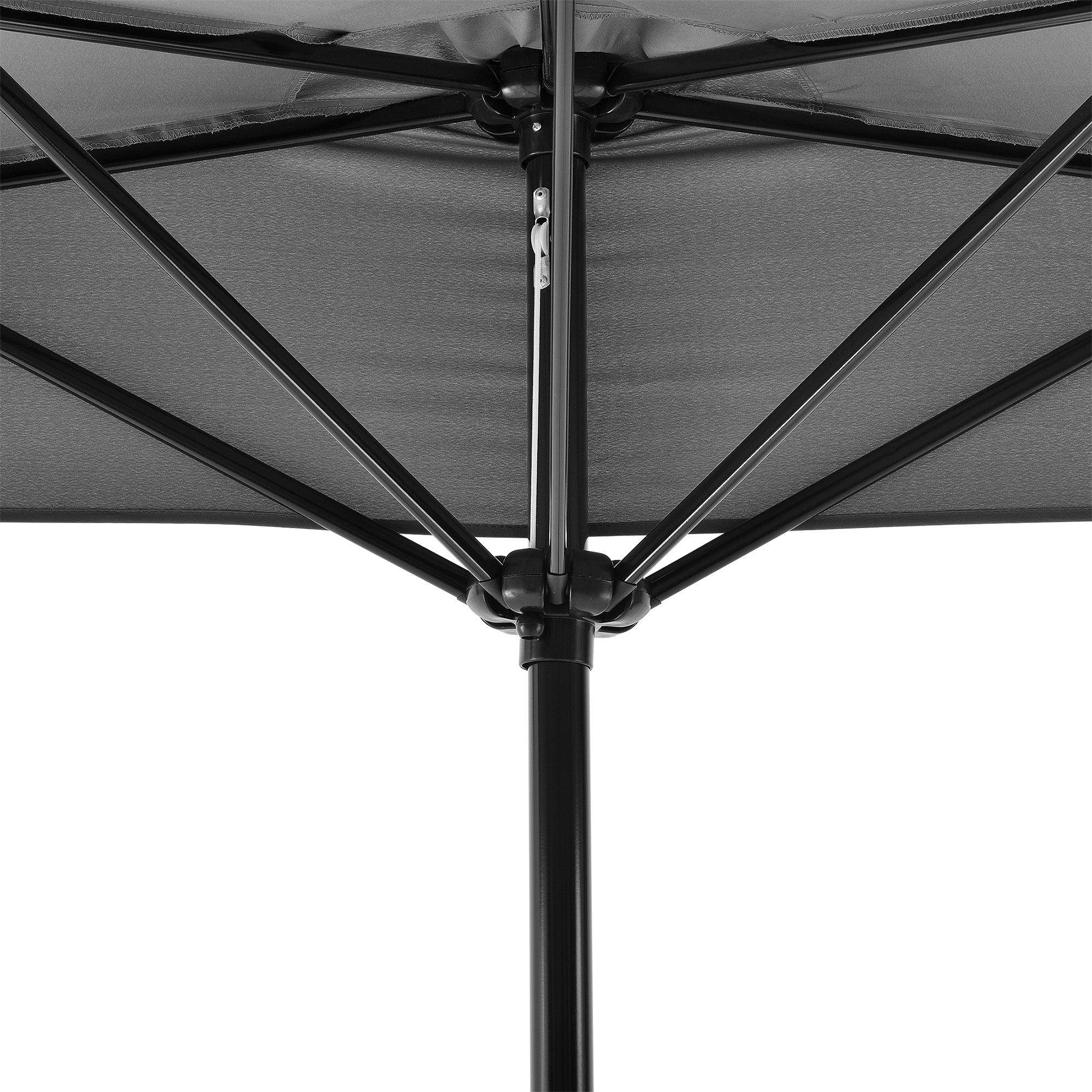 Helloshop26 - Demi parasol de terrasse balcon polyester 300 cm gris - Image 4