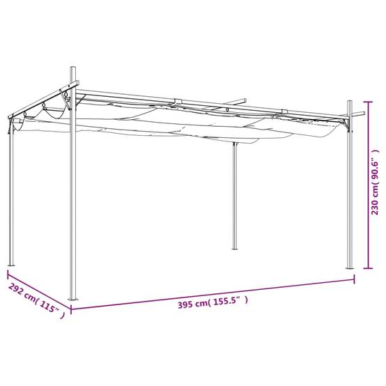 Pergola aluminium et acier taupe 395 x 292 x 230 cm - PANGIVO - Image 8
