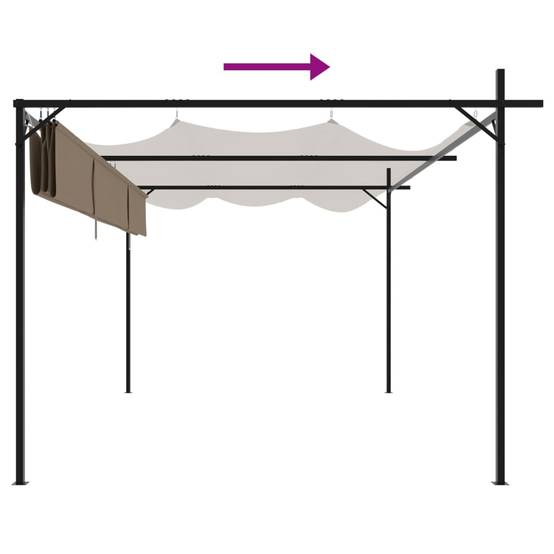 Pergola aluminium et acier taupe 395 x 292 x 230 cm - PANGIVO - Image 6