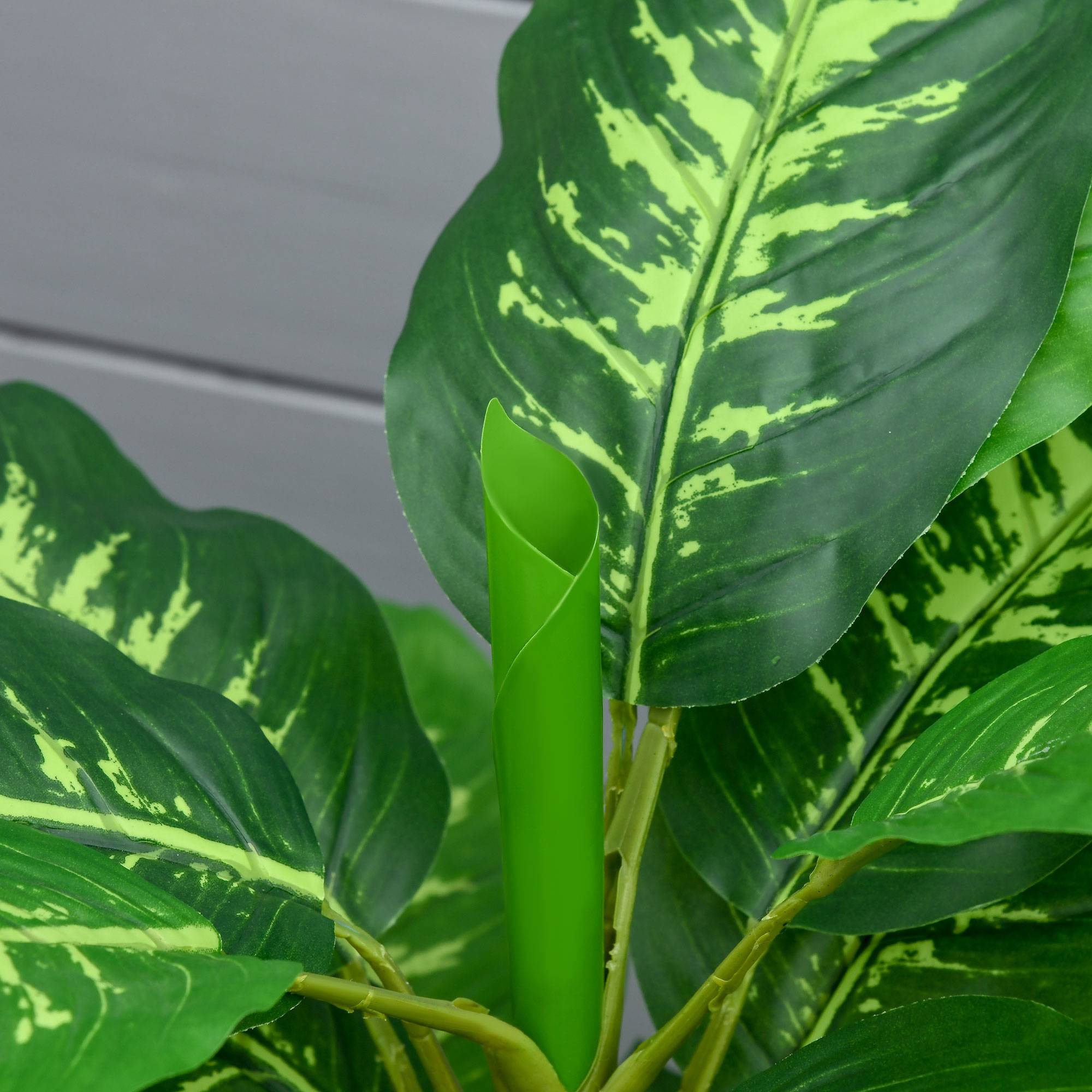 Sans Marque - Plante artificielle, plante en plastique, pot en ciment, intérieur/extérieur, 95 cm, vert - Image 10