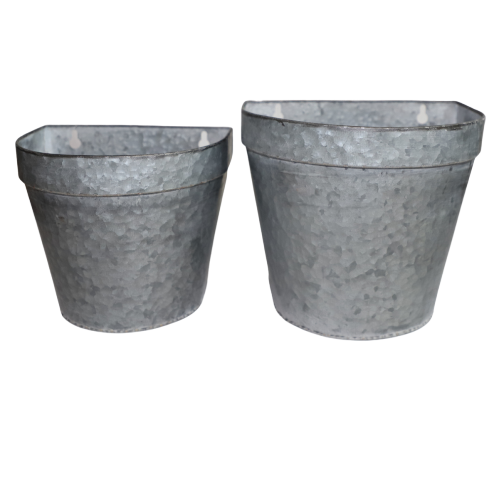 Set2 Jardinière extérieure murale porte fer forgé vintage gris 21-24cm Chemin de campagne - Image 1