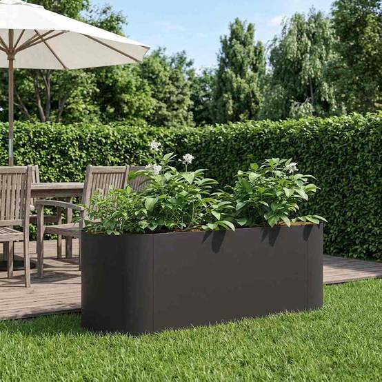 ComfortXL - Bac de Plantation Acier Noir pour Légumes Croissance Libre Extérieur 120cm - ComfortXL Outdoor Living - Image 1