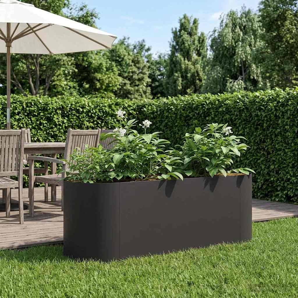 ComfortXL - Bac de Plantation Acier Noir pour Légumes Croissance Libre Extérieur 120cm - ComfortXL Outdoor Living - Image 1