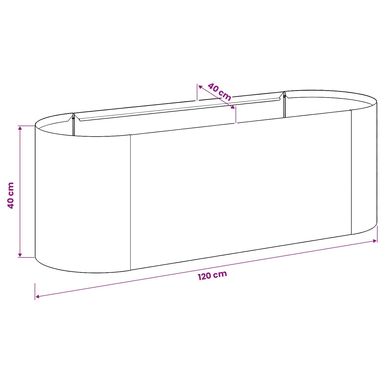 ComfortXL - Bac de Plantation Acier Noir pour Légumes Croissance Libre Extérieur 120cm - ComfortXL Outdoor Living - Image 8