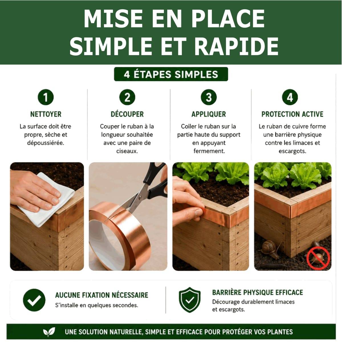 Tout pour les nuisibles - 5 Rubans de Cuivre Anti-Limaces et Escargots SOLU'LIMACES -Barrière Physique Adhésive pour Potager, Jardinières, Pots et Bacs de Culture - Image 6