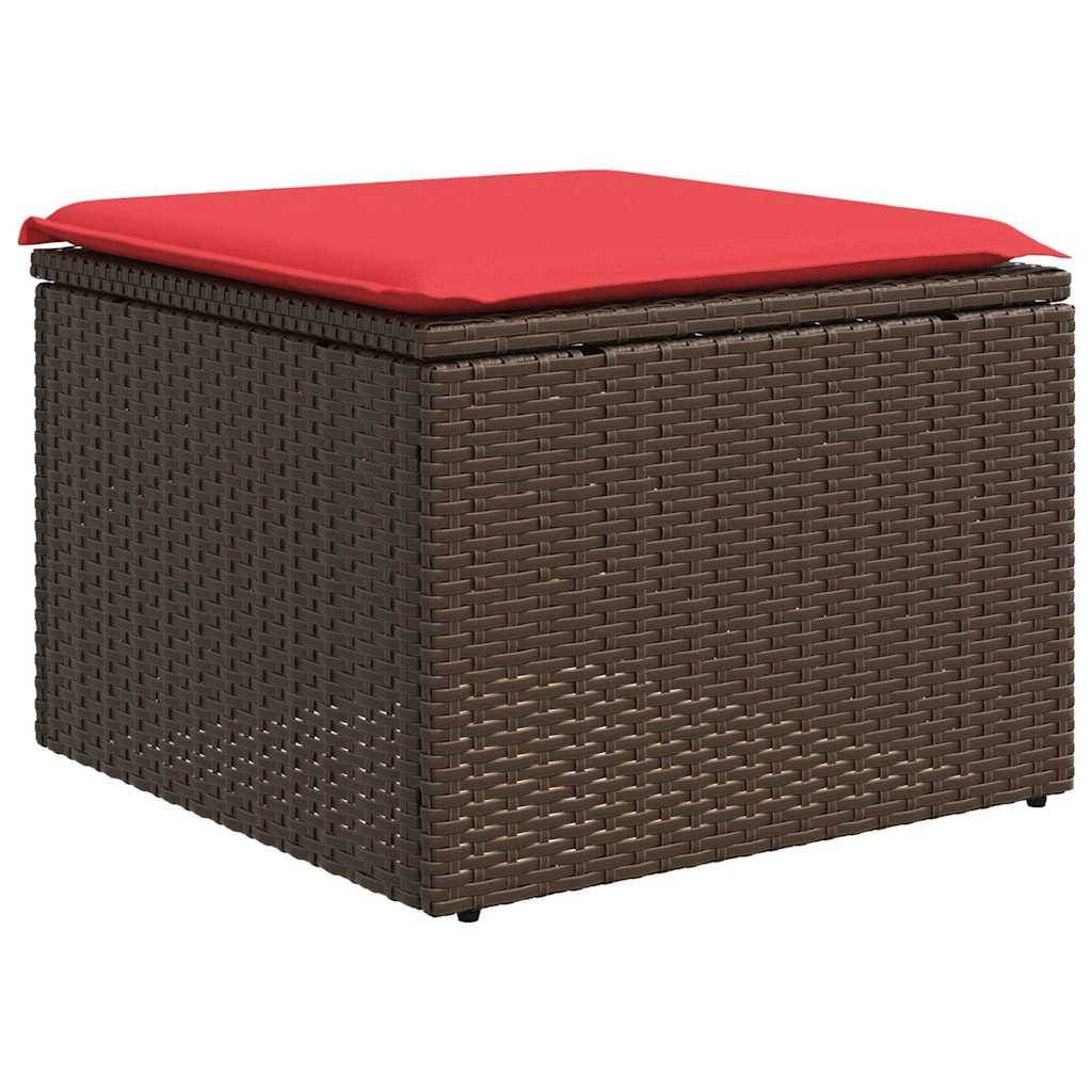 Salon de jardin avec coussins 2 pcs | Mobilier d'extérieur marron résine tressée acacia Maison Chic - Image 4