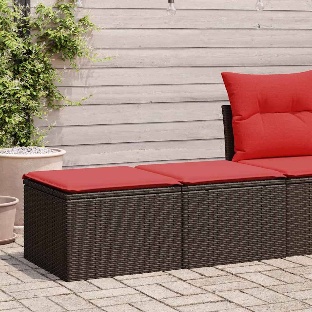 Salon de jardin avec coussins 2 pcs | Mobilier d'extérieur marron résine tressée acacia Maison Chic - Image 2