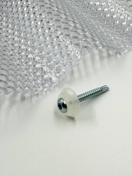 MK PC DIAMONDS vis galvanisées M5 x 40 mm pour métal avec rondelle d'étanchéité transparente, pour revêtement en polycarbonate, 50 pièces - Image 6