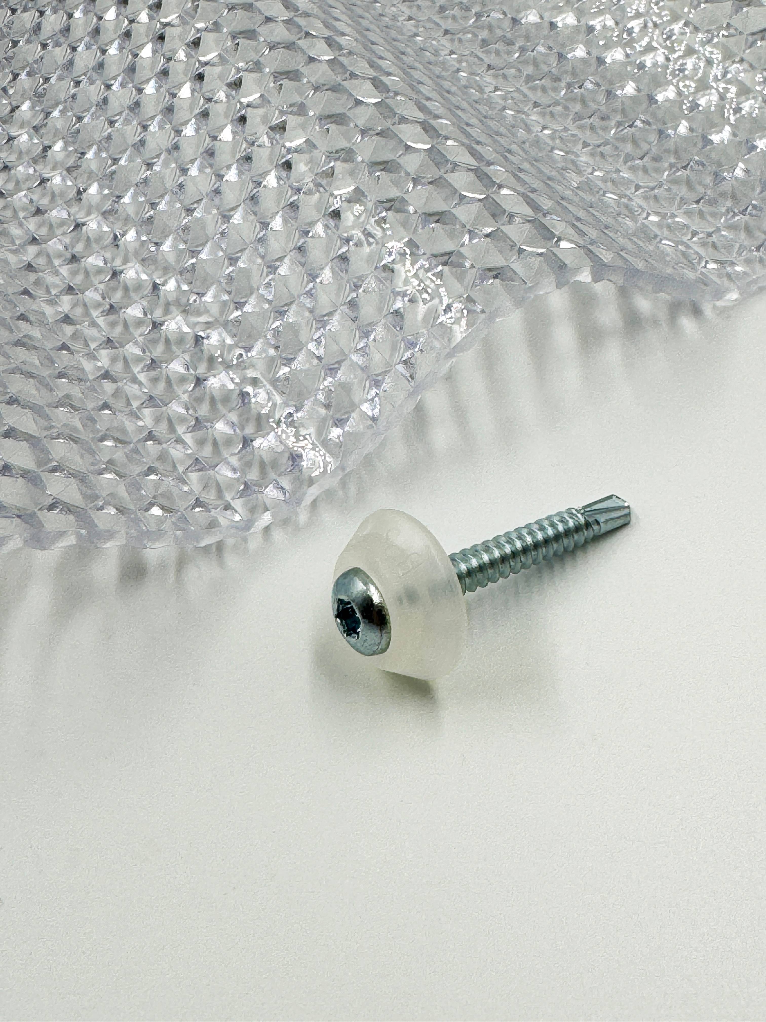 MK PC DIAMONDS vis galvanisées M5 x 40 mm pour métal avec rondelle d'étanchéité transparente, pour revêtement en polycarbonate, 50 pièces - Image 6