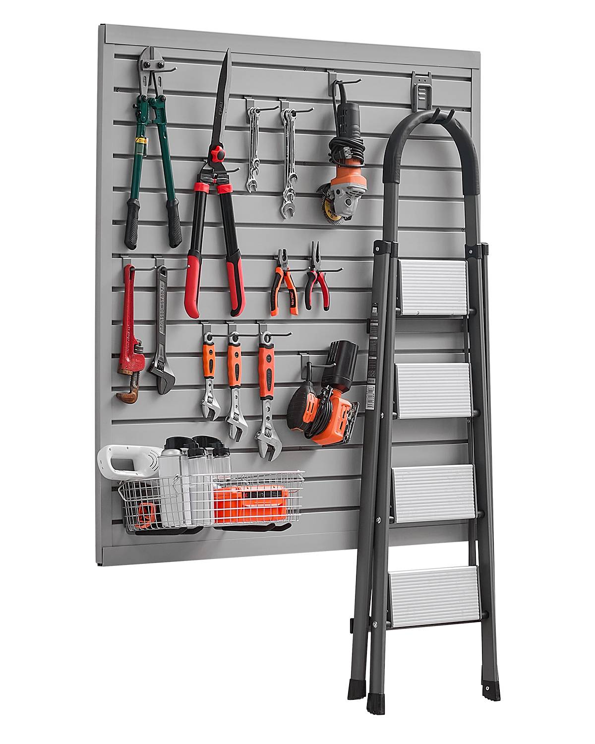 VEVOR Panneau mural garage 1230x1235 mm, PVC, gris modulaire. - Image 1