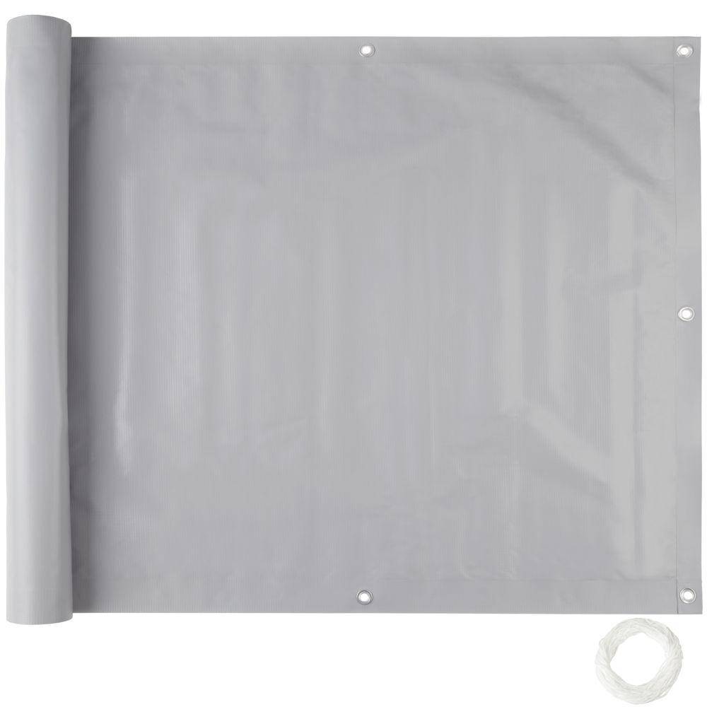 Helloshop26 - Brise vue brise vent film anti regards clôture paravent PVC pour balcon gris 90 cm - Image 1