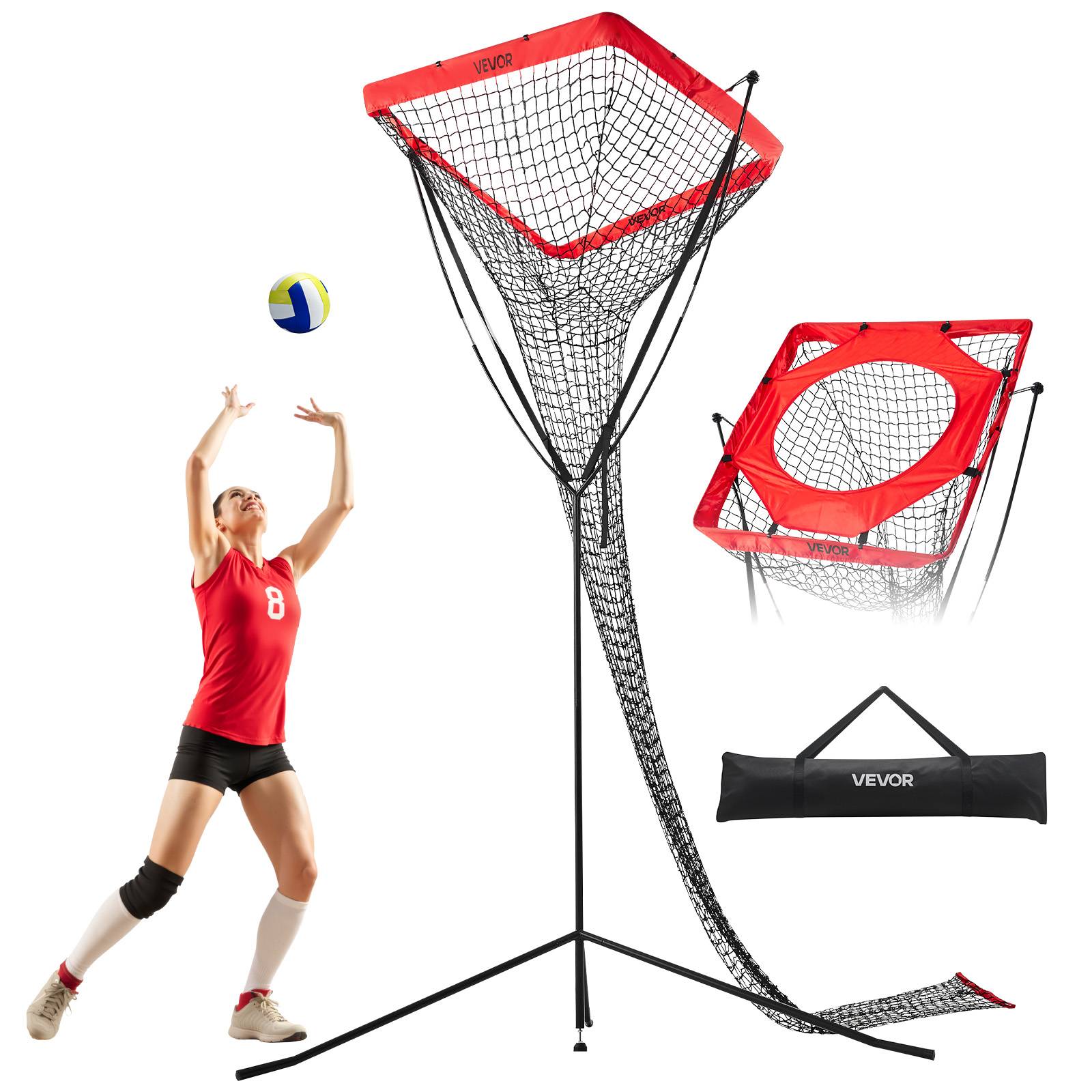 Vevor - VEVOR Filet d'entraînement de volley-ball portable, réglable en hauteur et angle, cadre acier, sac de transport et accessoires inclus. - Image 1