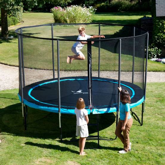 Trampolino da giardino 300cm + rete di sicurezza - JUMPI 300 – Nero/Verde Trampolino da giardino 300cm + rete di sicurezza - JUMPI 300 – Nero/Verde