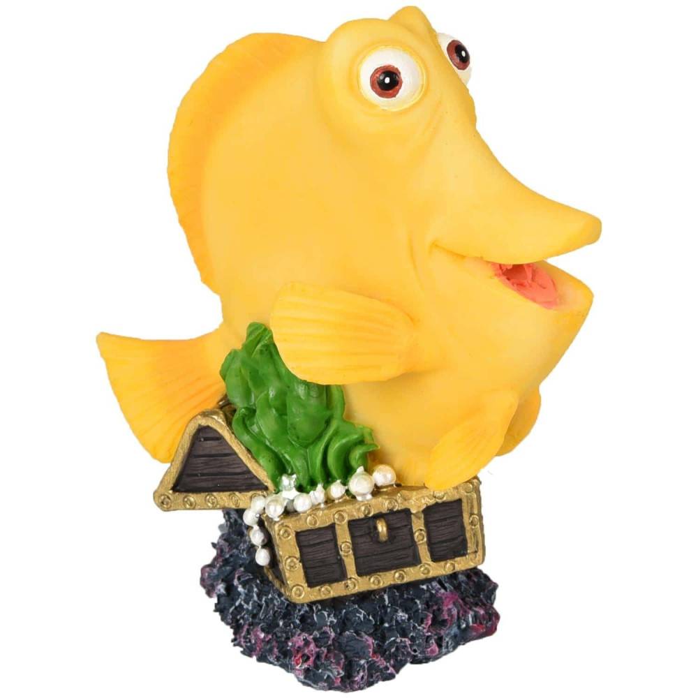 Flamingo - Leto poisson jaune. taille 9 X 5 X 11 cm. décoration aquarium. - Image 2