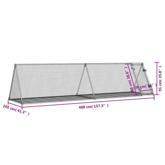 Vidaxl - Clapier argenté 400x105x91 cm acier galvanisé vidaXL 3281531 - Image 3