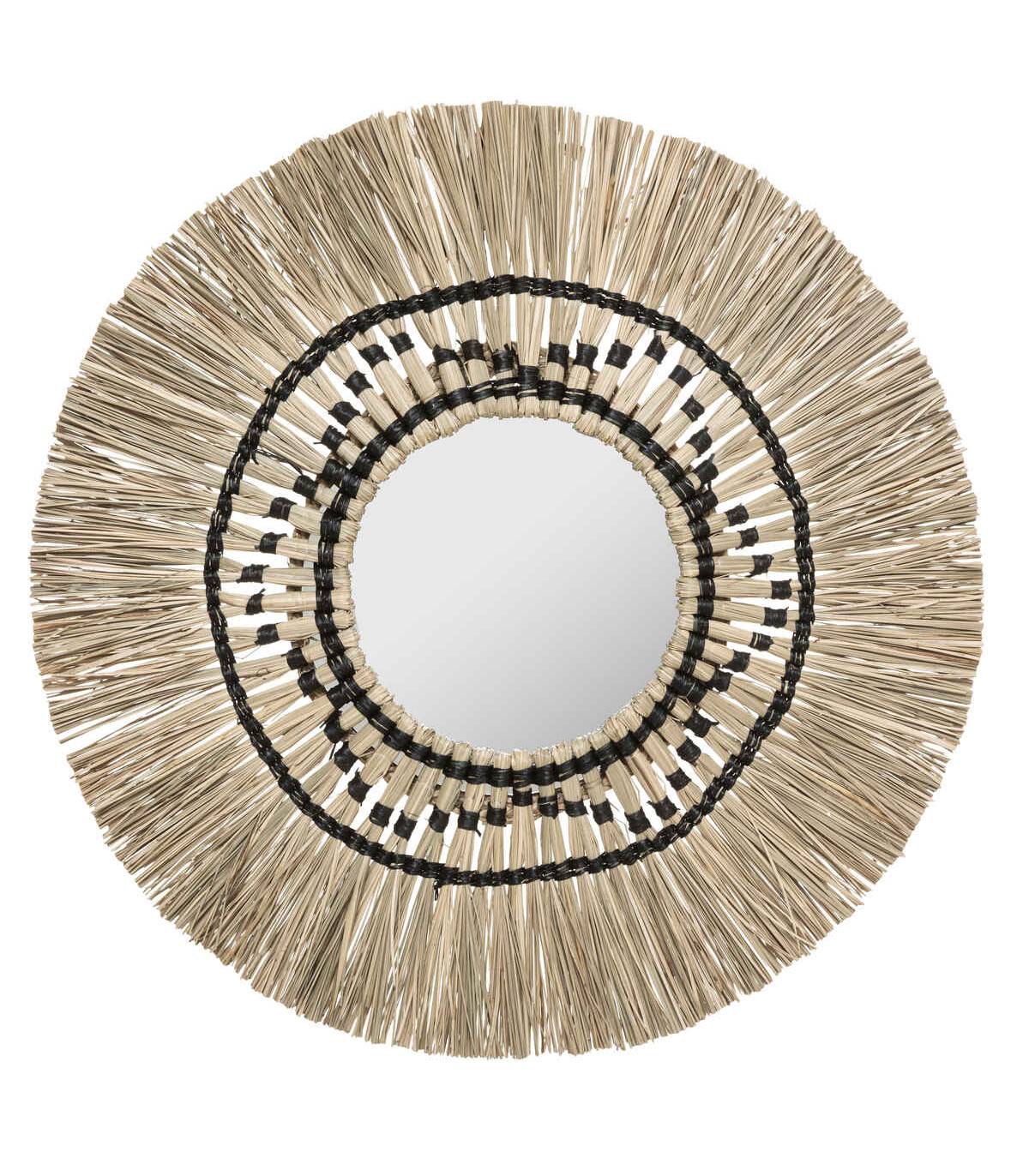 Miroir mural en Roseau et Verre D 78 cm - Image 1