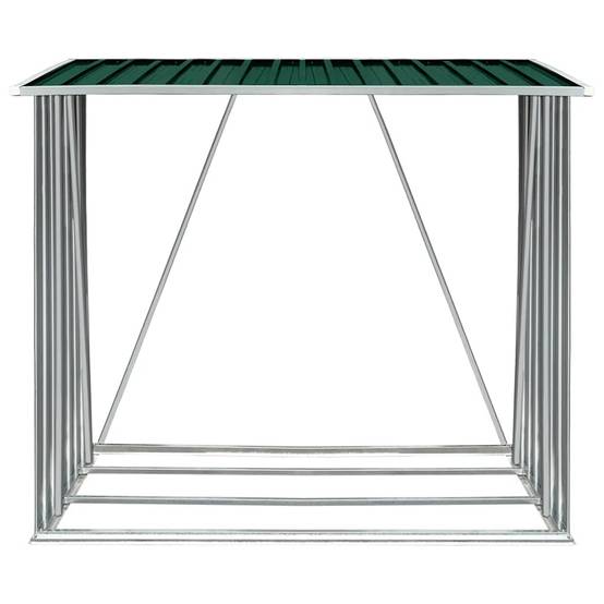Range-bûches Acier Galvanisé 2m³ pour Jardin ou Terrasse 163x83x154 cm Vert - ComfortXL Outdoor Living - Image 3