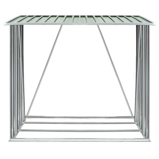 Range-bûches Acier Galvanisé 2m³ pour Jardin ou Terrasse 163x83x154 cm Vert - ComfortXL Outdoor Living - Image 5