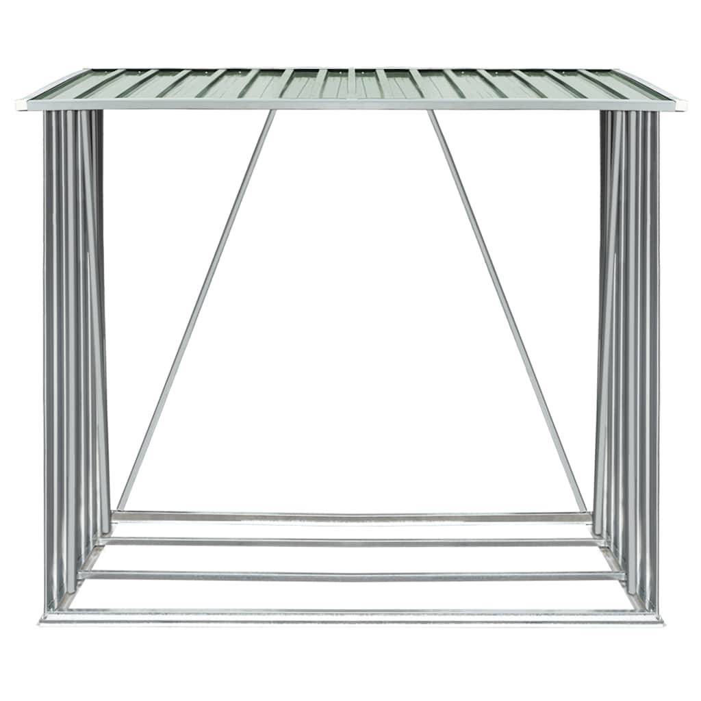 Range-bûches Acier Galvanisé 2m³ pour Jardin ou Terrasse 163x83x154 cm Vert - ComfortXL Outdoor Living - Image 5