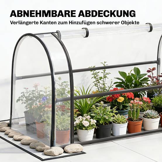 Carré potager sur pieds avec serre métal noir 100 x 49 x 136 cm - PANGIVO - Image 7
