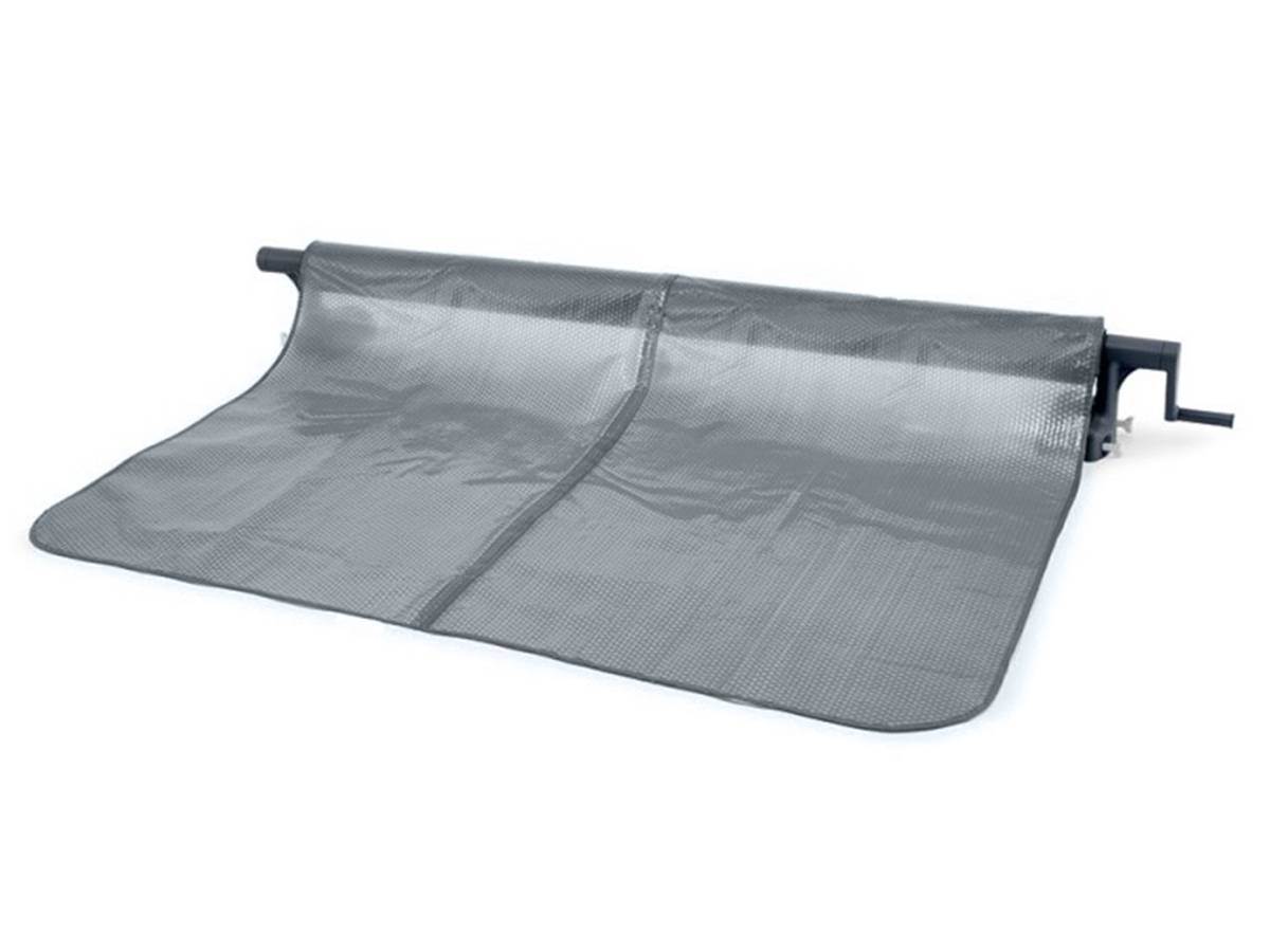Enrouleur + Bâche à bulles pour piscine tubulaire rectangulaire 7,32 x 3,66 m - Intex - Image 1