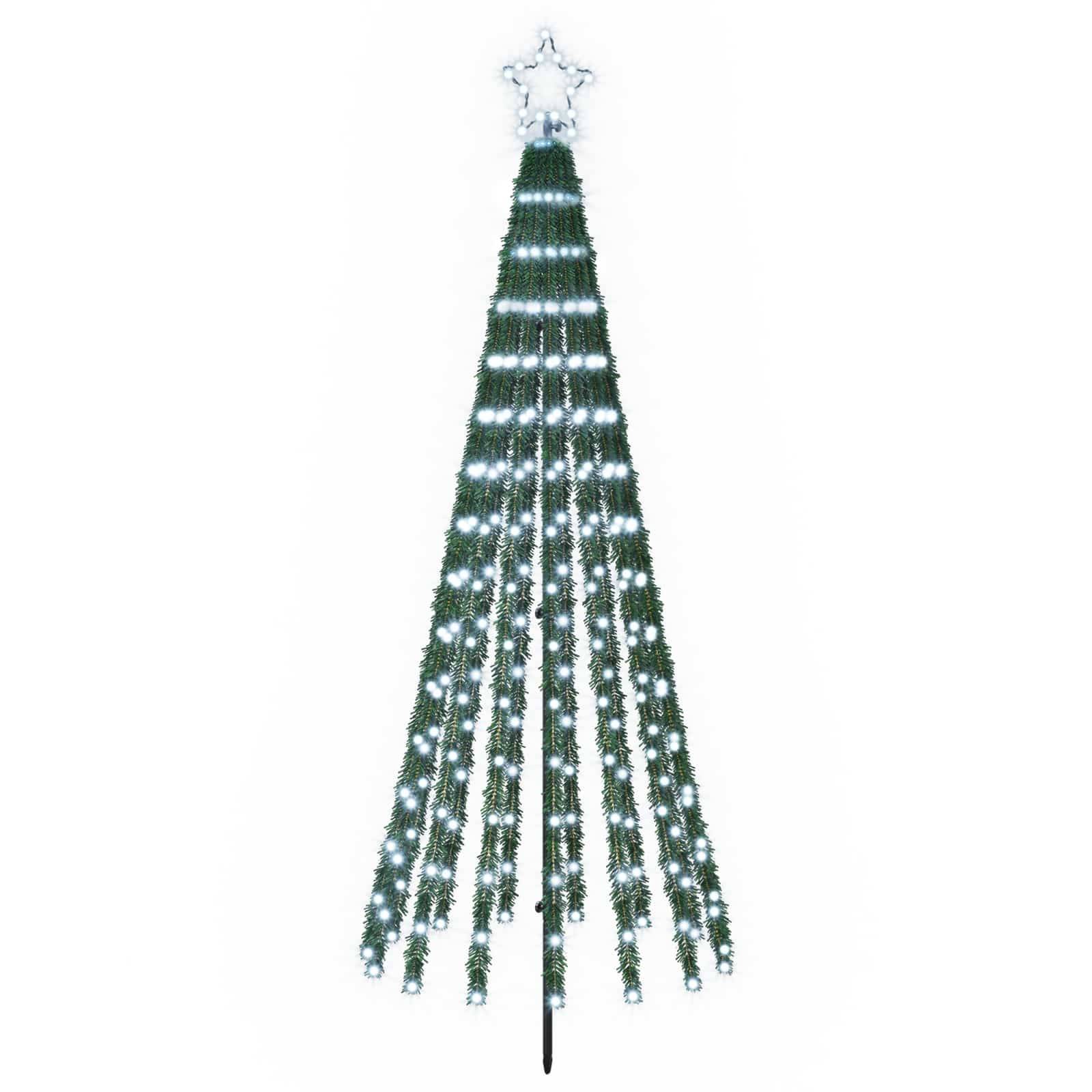 Vidaxl - Arbre de Noël LED 180 cm 255 LED Blanc froid Acier Noir vidaXL 42050825 - Image 2