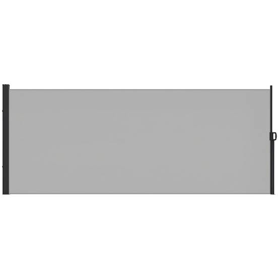 Store latéral Brise-Vue paravent rétractable dim. 3L x 1,8H m alu. Polyester Anti-UV Haute densité 180 g/m² gris clair - Image 1