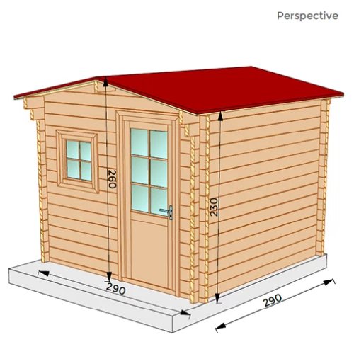 Studio de jardin RIVOIRE 9m² - Bois Douglas épaisseur 55mm - Porte & fenêtres bois - Toiture Bacacier avec voliges ss toiture - MON CHALET DE JARDIN - Image 2