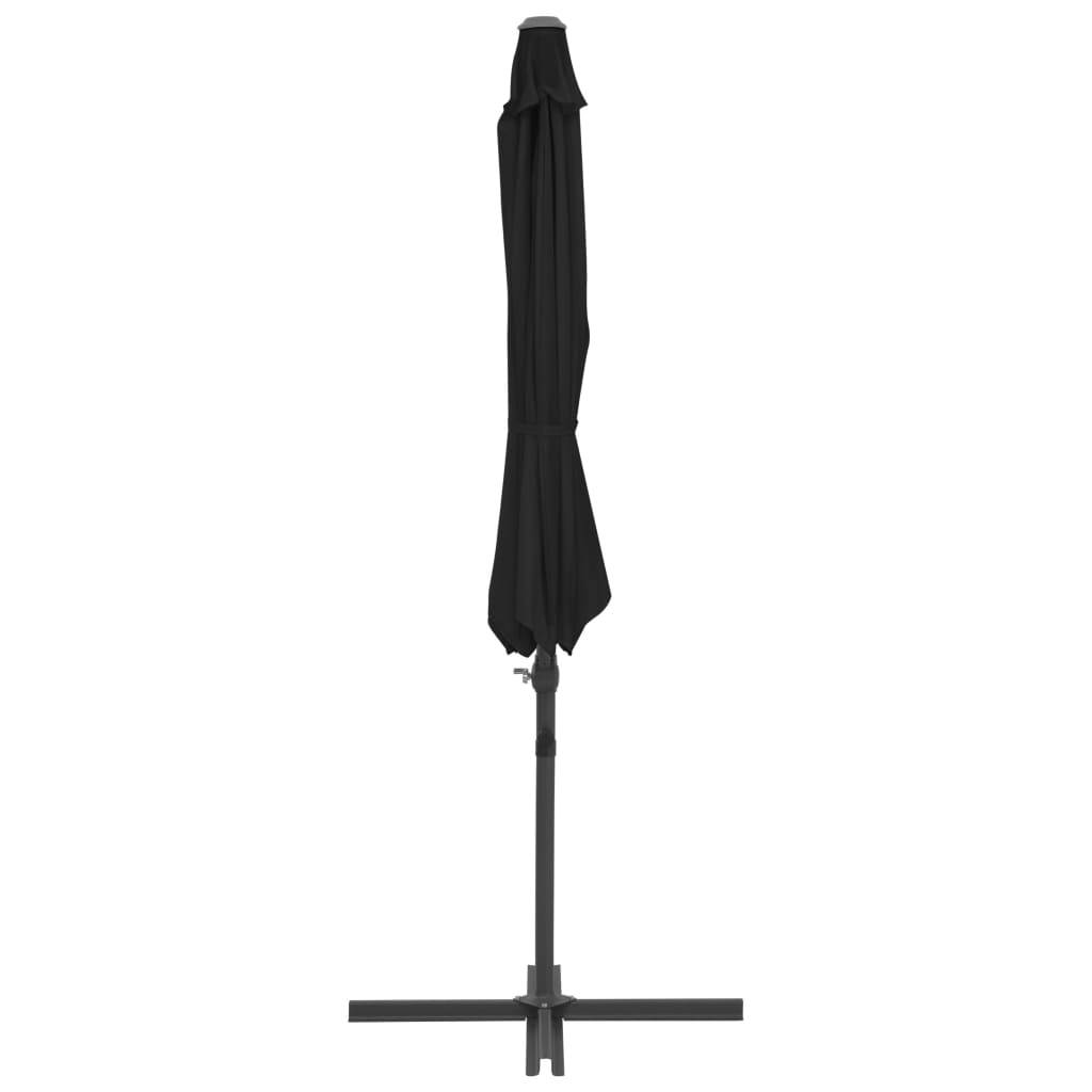 Helloshop26 - Parasol mobilier de jardin déporté avec mât en acier 300 cm noir - Image 4